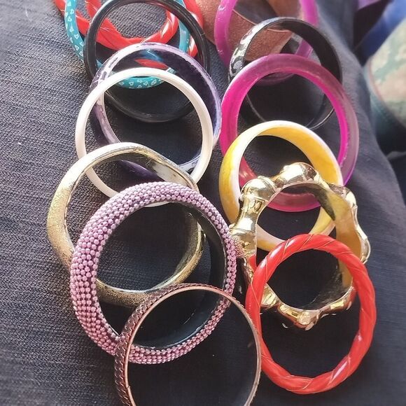Lot Of 16 Different Unique Bangle Bracelets - Picture 2 of 14